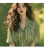 2025 Summer New French Elegant Style Small Shirt Fashion Vertical Stripe Age reducing Western Style Shirt Top for Women