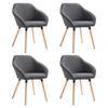 Dining Chairs Set of 4 Dark Grey Fabric