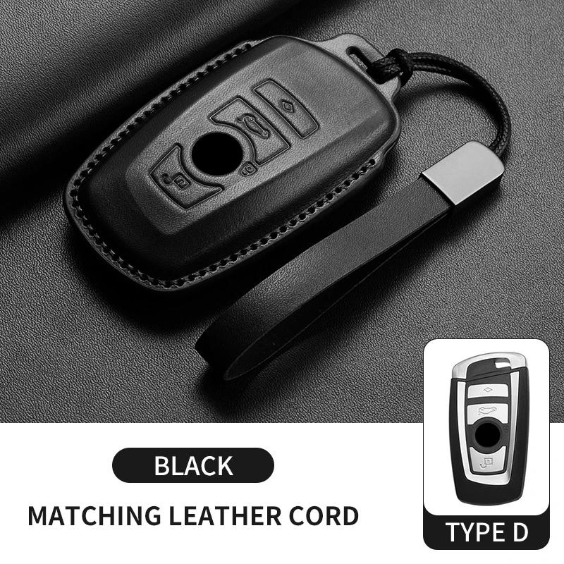 Genuine Leather Auto Smart Key Fob Cover Case Housing Fit For Bmw X1 X3 X5 X6 X7 1 3 5 6 7 Series G20 G30 G11 F15 F16 G01 G02 F48 Keyless Key Fob