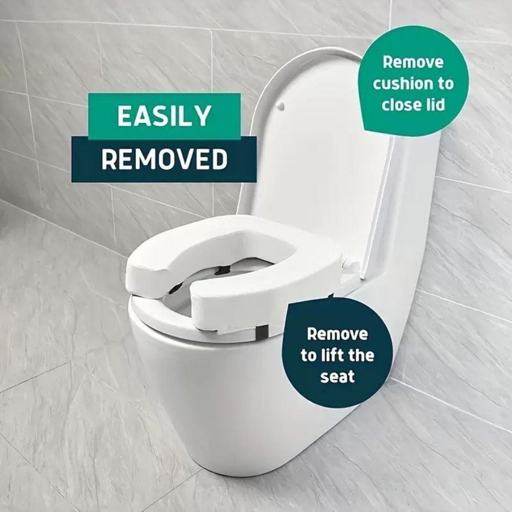 Waterproof Raised Toilet Seat Cushion Thick Padded Heighted Toilet Seat Cover Home Bathroom