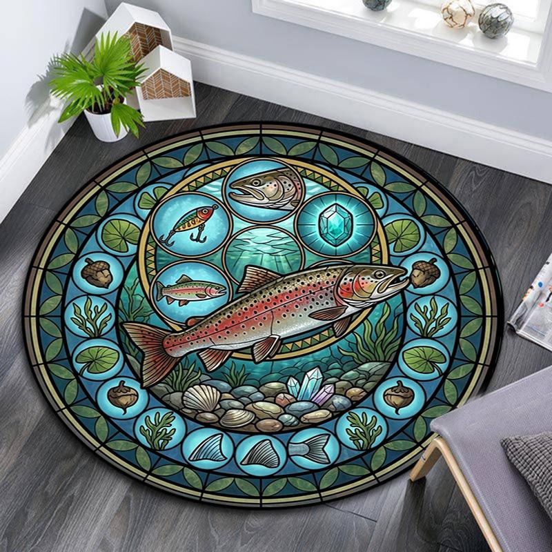 Festival Symbols Round Area Rug Under Office Chairs Bedroom Living Room Home Decor