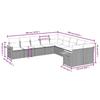 VidaXL Salon de Jardin avec Coussins 10 pcs, Canapés de Terrasse, Ensemble de Meubles de Patio, Mobilier d'Extérieur, Noir 3259592