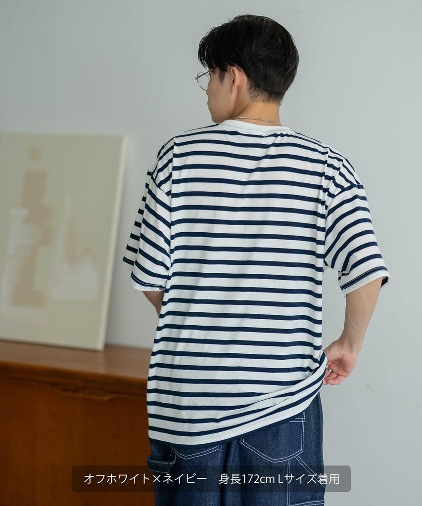 IMPROMES Casual SIDEWAYSTANCE Embroidered Downer Dog Border Short Sleeve T-Shirt, Men's, Off-White X Navy