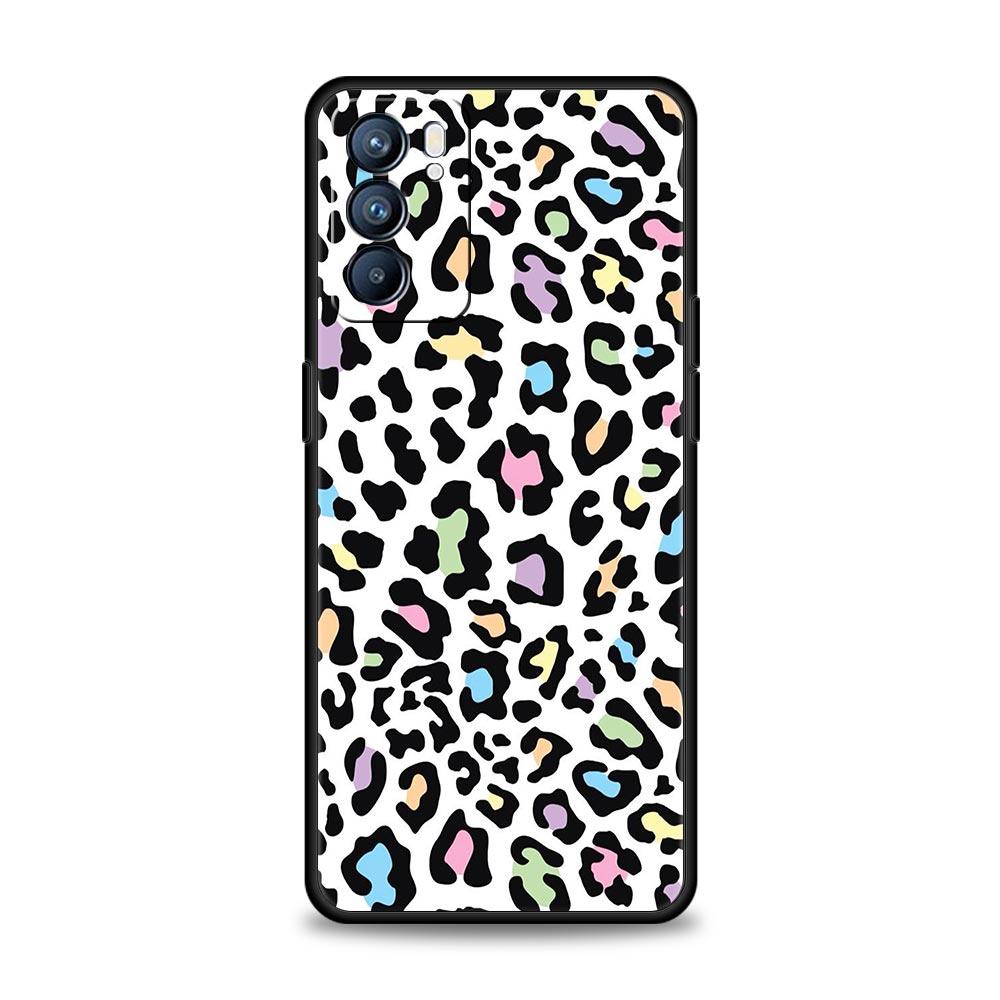 Phone Case For Oppo A54 A53 A52 A9 A15 A95 A17 A16 A76 A74 A57 Find X6 X5 Reno8 Reno7 Reno6 Pro 5G Cover Leopard Cheetah Print