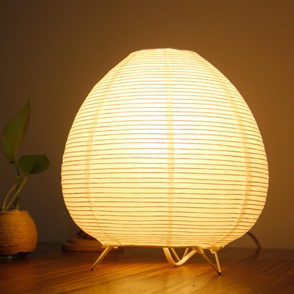 Creative Tripod Floor Lamp Rice Paper Desktop Decorative Lantern Light Handmade Nordic Paper Lantern Light for Bedroom