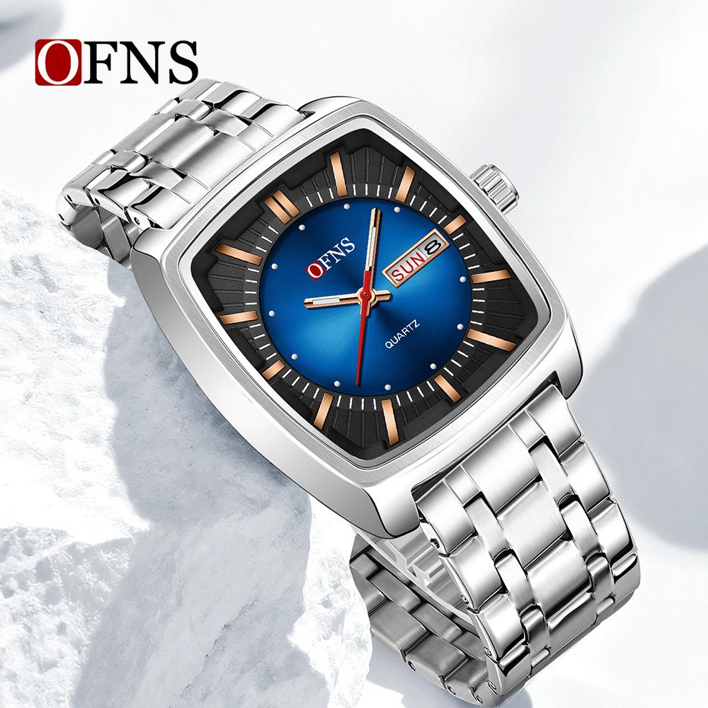 Luxury Men Watch Classic Red Green Dial Men's Quartz Wristwatch Sliver Calendar Male Reloj Stainless Steel Man Clock