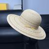 High-end Raffia Sun Hat Children Summer Travel Straw Weaving Big Edge Basin Hat Bucket Hat UV Protection Sun Hat