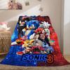 Cartoon Sonic Hedgehog Print Blanket Warm Comfortable Flannel Cover For Bedrooms, Sofas, Beds, Chairs LXRa38