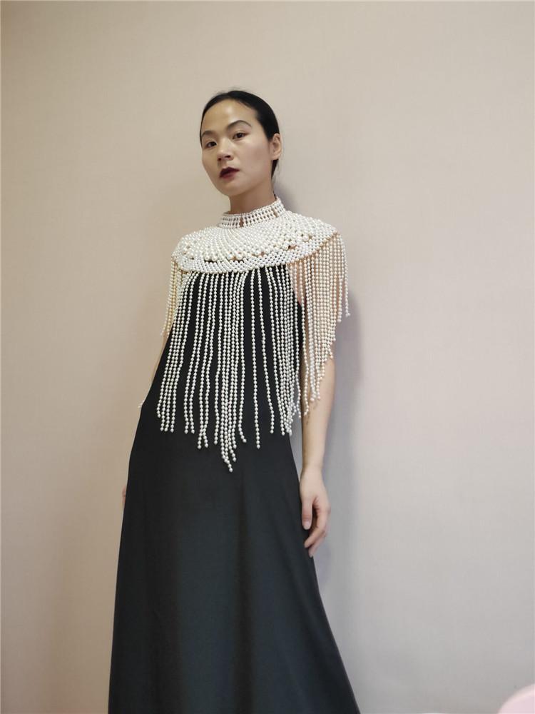 Pearl Shawl Necklaces Women 2021 Fashion Pearl Top Bra Chain Punk Sexy Pearl Body Chain Jewelry Wedding Dress Accessories