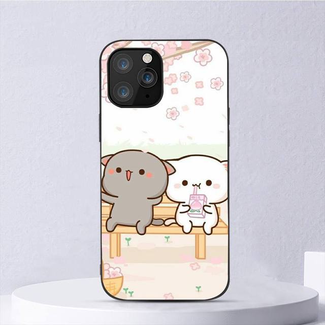 

Чехол для телефона с изображением кота персика и моти для Iphone 11 12 Mini 13 14 Pro Xs Max X 8 7 6s Plus 5 Se Xr Shell iPhone8