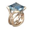 Blue Zircon Luxury Square Ring - European & American Creative Design