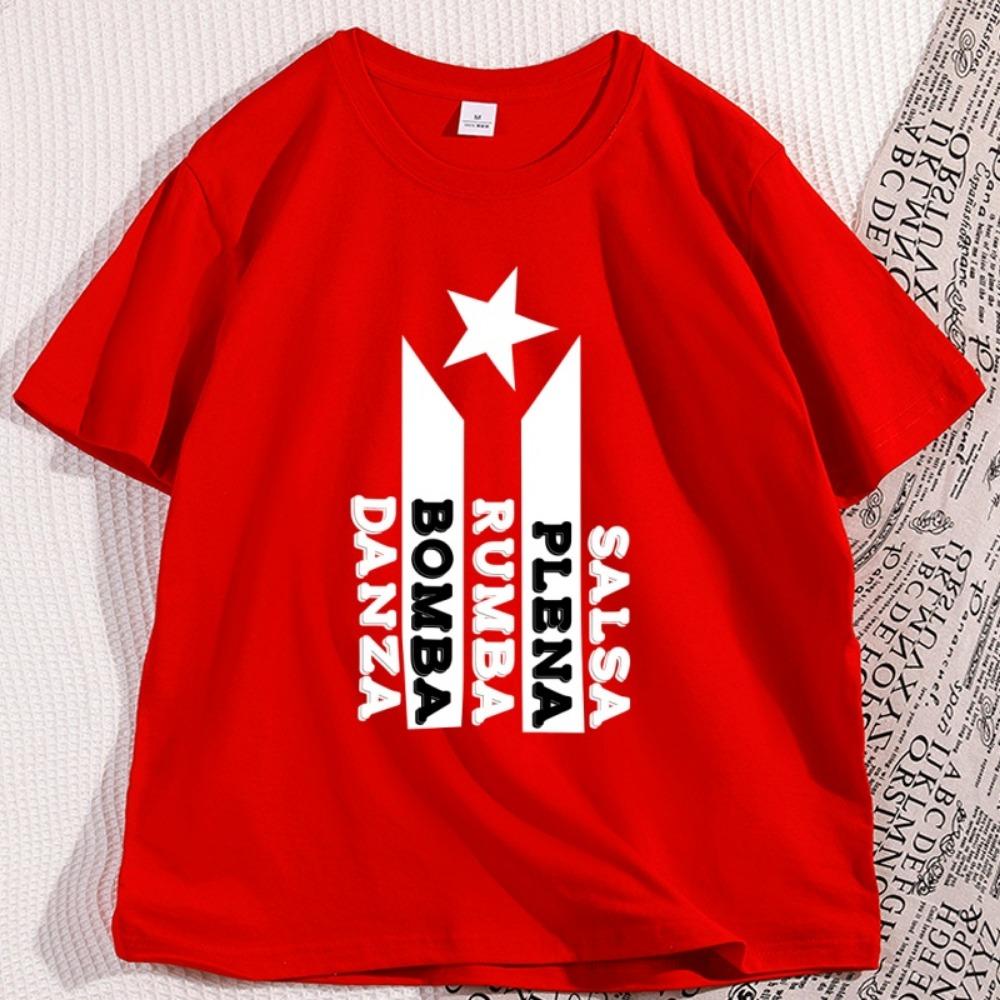 Salsa Plena Rumba T Shirt Men Women Puerto Rico Flag Tshirt Latin Music Lover T-Shirts Short Sleeve Round Neck Clothes