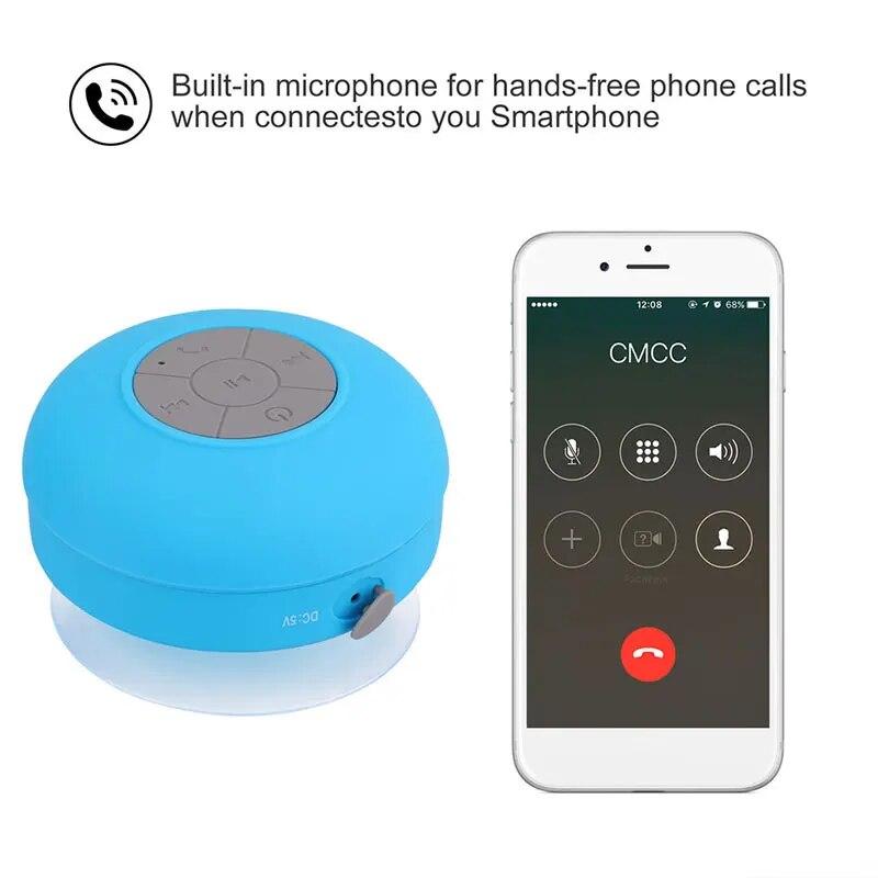 Rechargeable Bluetooth Wireless Waterproof Built-in Mic Speaker  Large Suction Cup Stereo Speaker Mini Outdoor Loudspeaker