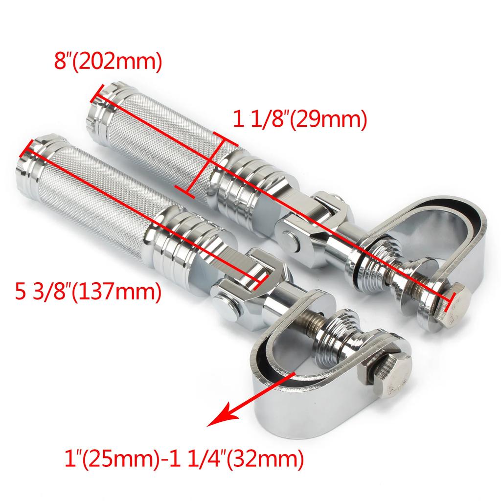 2pcs Universal 1-1 1/4" Motorcycle Highway Footpegs Footrest Clamp Engine Guard Crash Bar Kit for Harley Chopper Bobber Custom