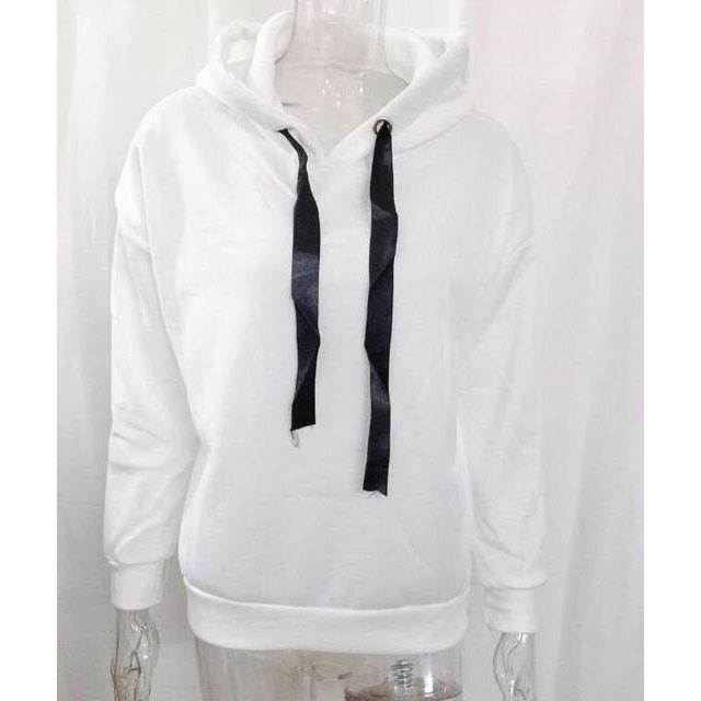 

Свободное верхнее пальто, пуловер с капюшоном и длинными рукавами, большой плюшевый утепленный свитер, средний длинный свитер, забавный женский топ с капюшоном в европейском стиле XXXL белый