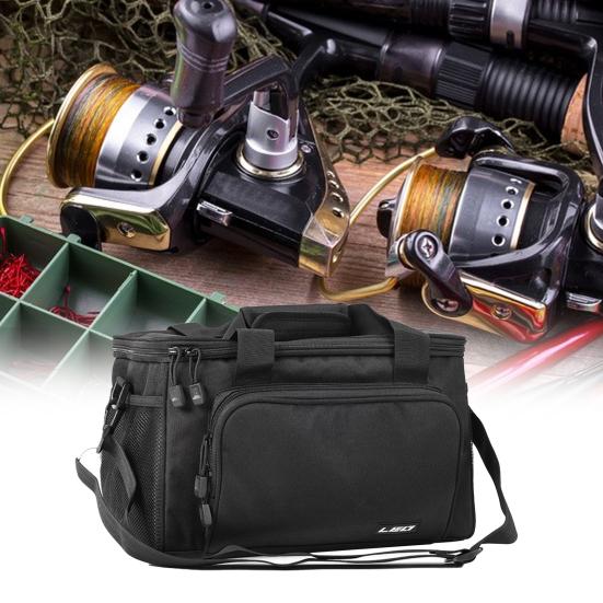 Fishing Tackle Bag Square Multi-pocket Smooth Zipper Adjustable Shoulder Strap Portable Large Capacity