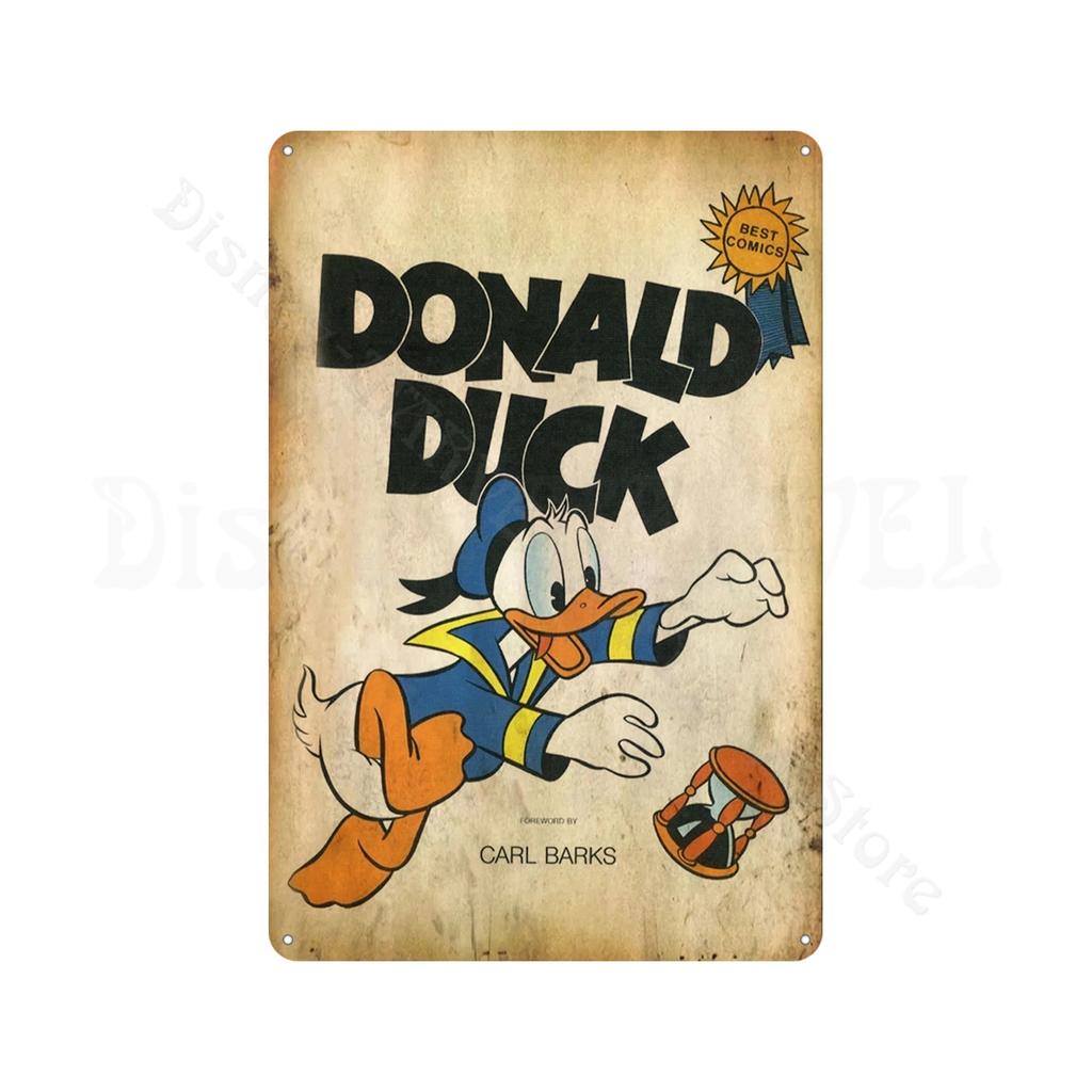 Retro Metal Tin Sign Donald Duck Tin Plaque Metal Poster Cartoon Tin Plate Metal Sign For Man Cave Club Decoration