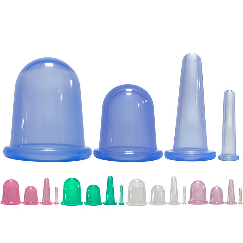 2/4Pcs Vacuum Cupping Cans For Massage Ventosa Celulitis Suction Cup Chinese Suction Cups Face Neck Massage Cans Anti Cellulite