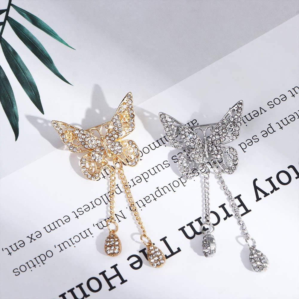 Animal Cubic Zircon Butterfly For Women Girl Rhinestone Accessories Jewelry Brooches Pin Corsage