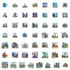 50 Stück Europäische Reise-Serie Graffiti-Aufkleber Wasserbecher Handy Computer Wasserdichte Dekorations-Aufkleber Reise-Aufkleber
