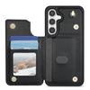 For Samsung Galaxy S24 Case with Wrist Strap Card Slots Rhombus Leather+TPU Phone Cover