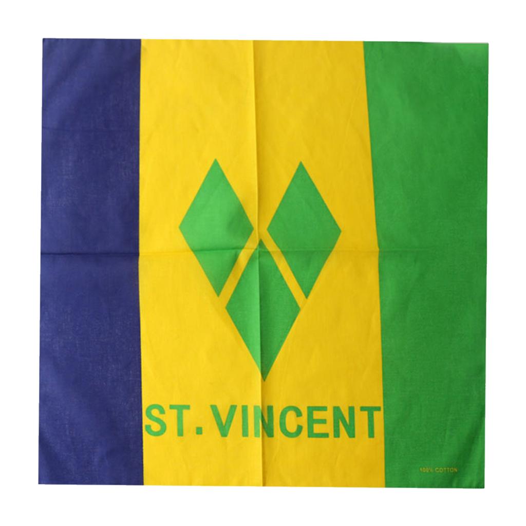 55x55cm Flag Print Bandana Music Festivals Hair Kerchief Multi Purpose Head Wrap Square Turban for Girls Photo Props