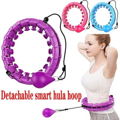 Aparato para abdominales, hula hoop con pesas, 24 nudos desmontables, apto para adultos y profesionales del fitness