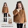 Girls' Fleece Lined Suede Winter Coat