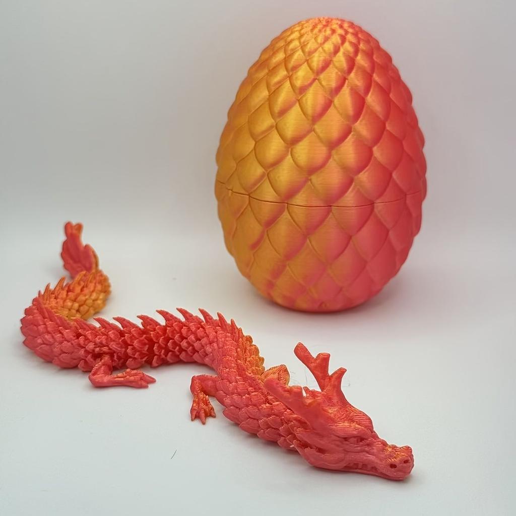 6.5Cm Dragon Scale Egg+15Cm Dragon New 3D Printing Dragon Flying Dragon Rotating Articulated Wing Dragon Home Decor