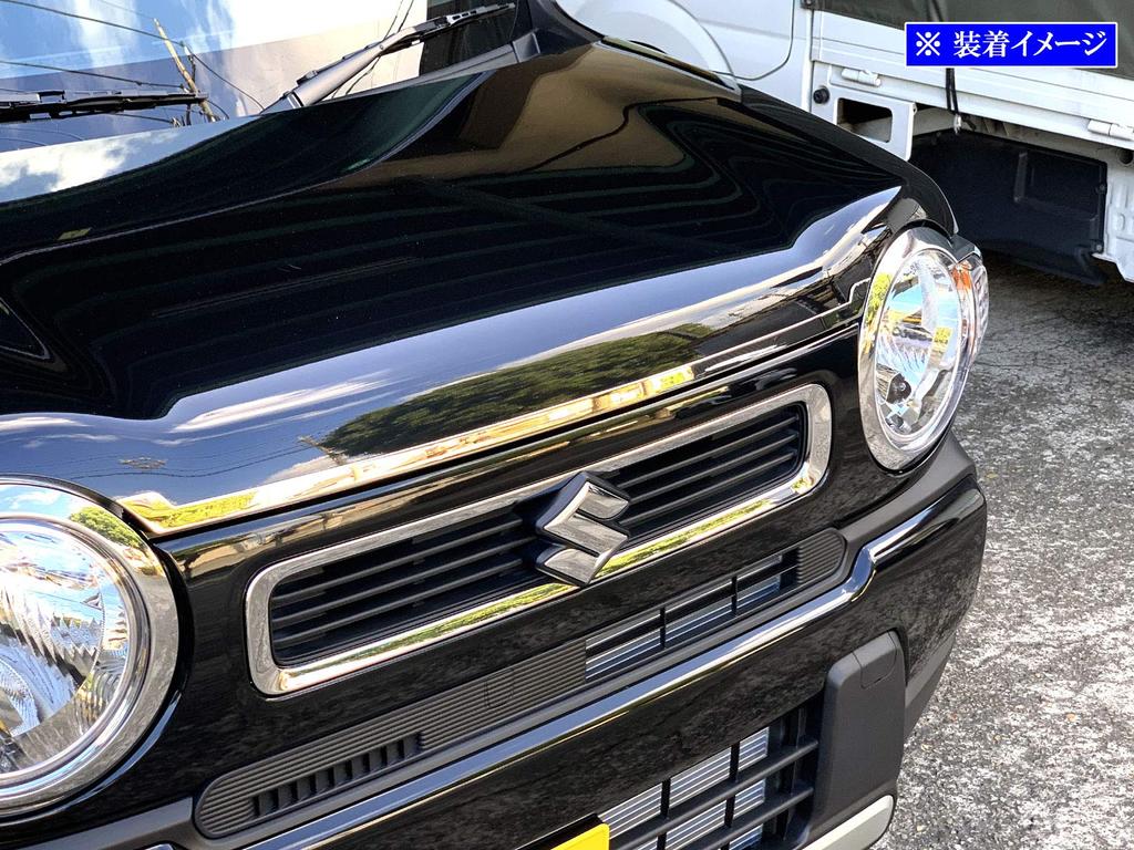 BRIGHTZ Finish Stainless Steel Plated Bonnet Lip Molding for Hustler Ultra-Mirror (1 Piece) [BON-COV-027] MR92S/MS52S (R92, R52, 92S, 52S, 92, 52, 90,