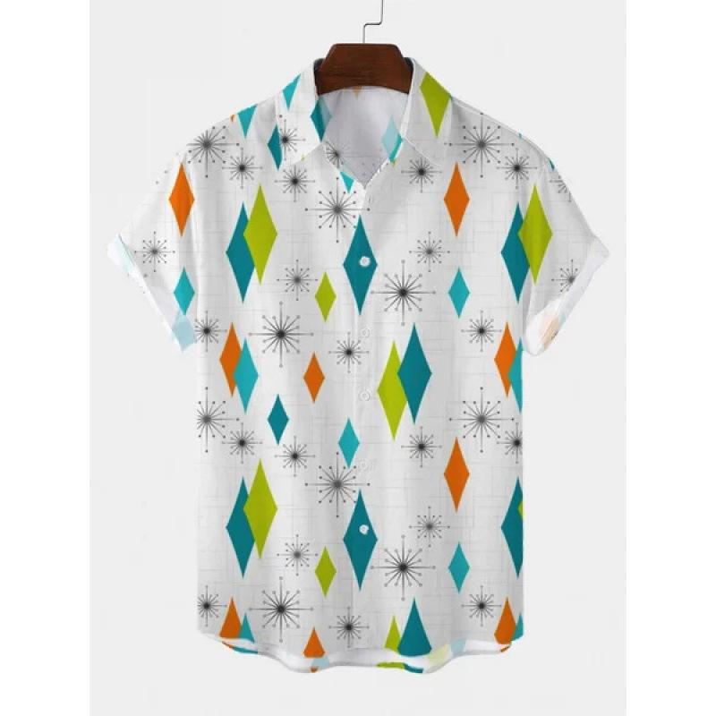 New summer casual hot sale D printing short-sleeved shirt Hawaiian shirt men's vacation seaside source