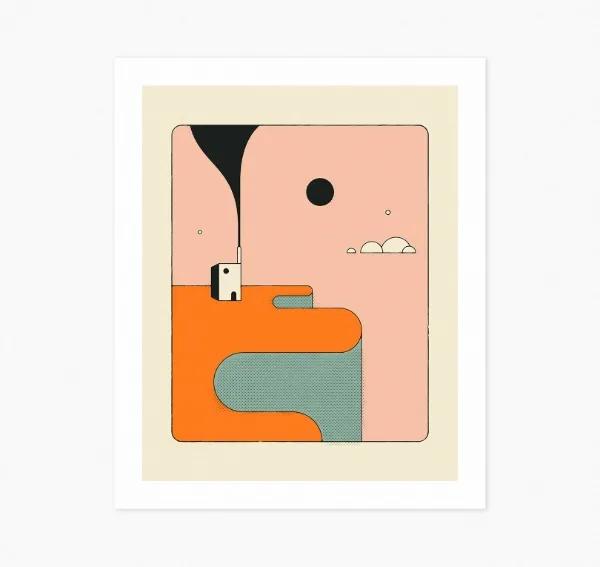 Minimalist Abstract Painting Poster Sunset Illustration Science Fiction Canvas Printing Home Room Wall Decor Frameless Painting