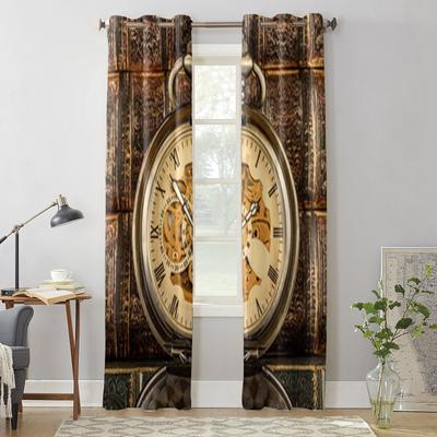 Tende con Finestra Orologio Antico Per Soggiorno Lusso Decorazione Camera da Letto Tende Tende per Finestra Cucina Tende
