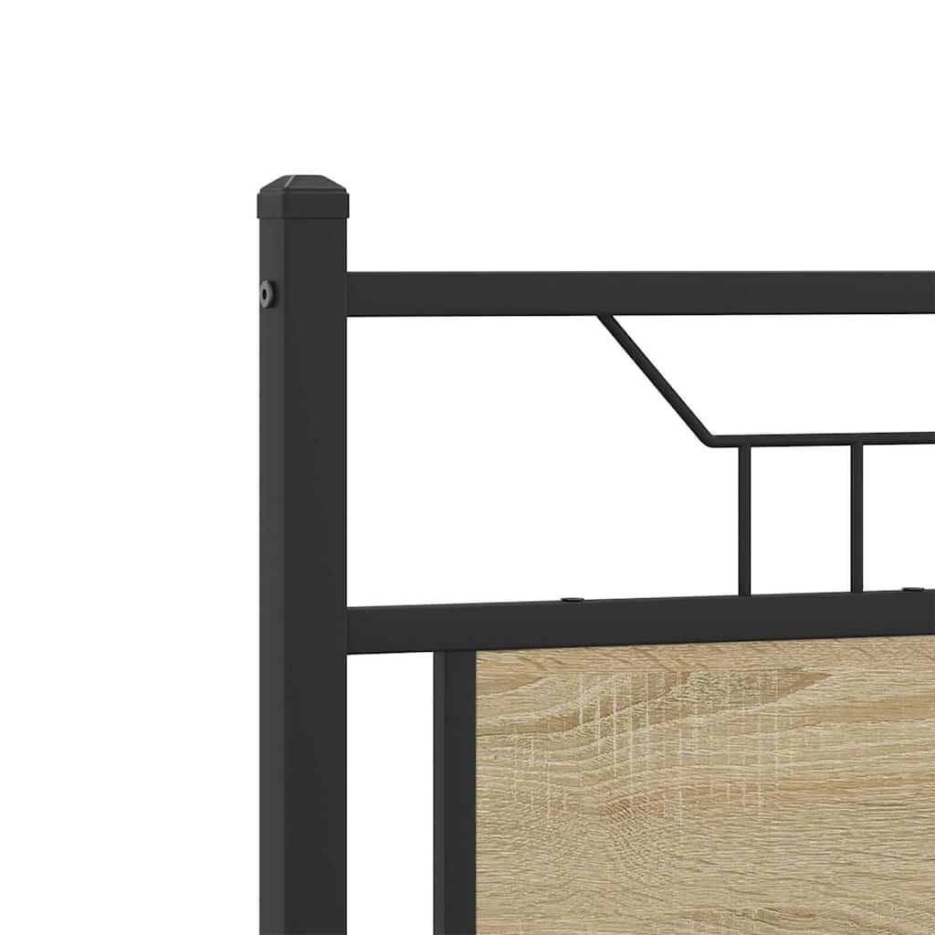 Bed Frame without Mattress Sonoma Oak 137 x 190 cm Wood Based Material
