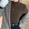 H33 Double-sided German Velvet Semi-turtleneck Women's Threaded Knitted Sweater To Keep Warm