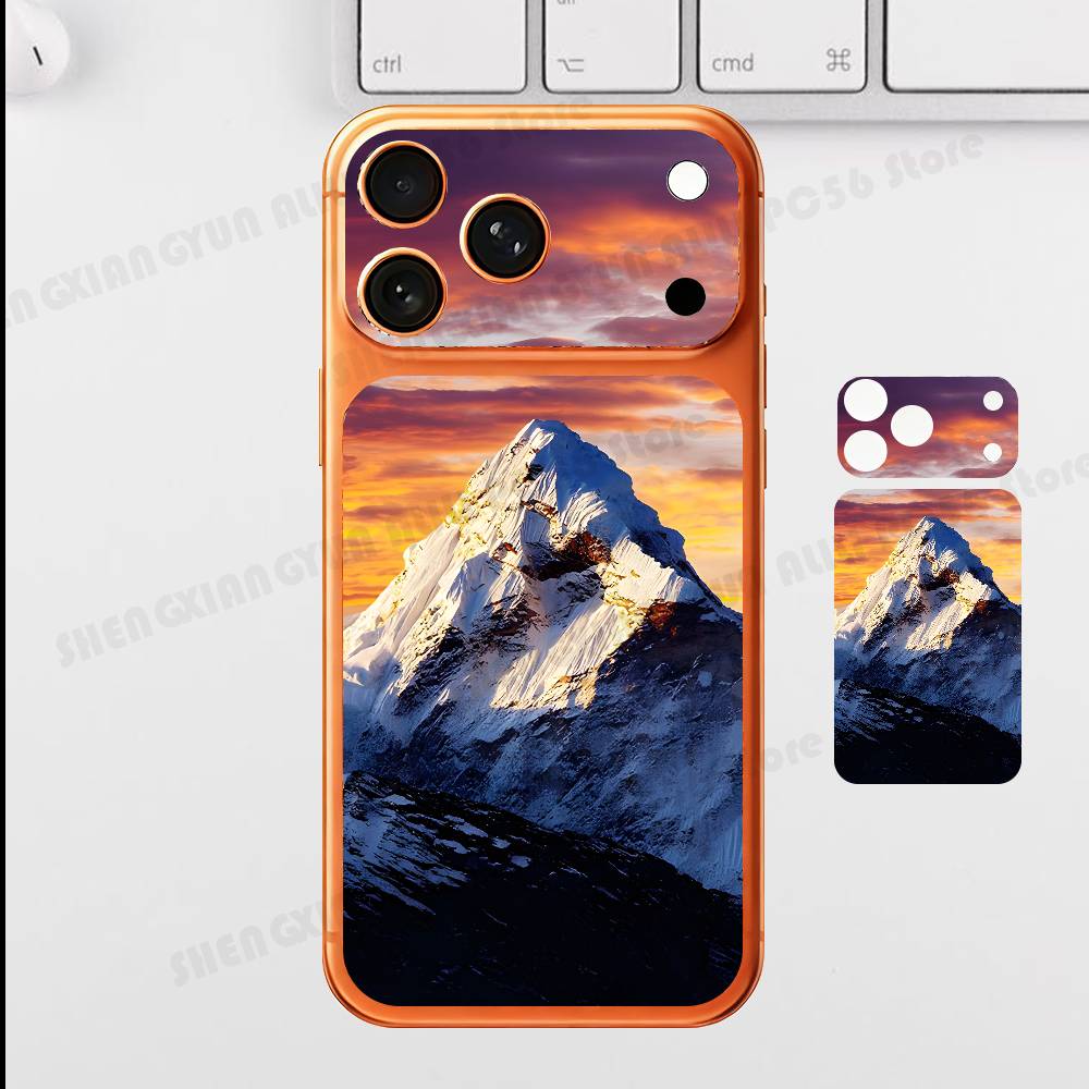 Snow Mountain Scenery For Iphone 17 Pro ProMax Back Protective Decorative Sticker Back Cover