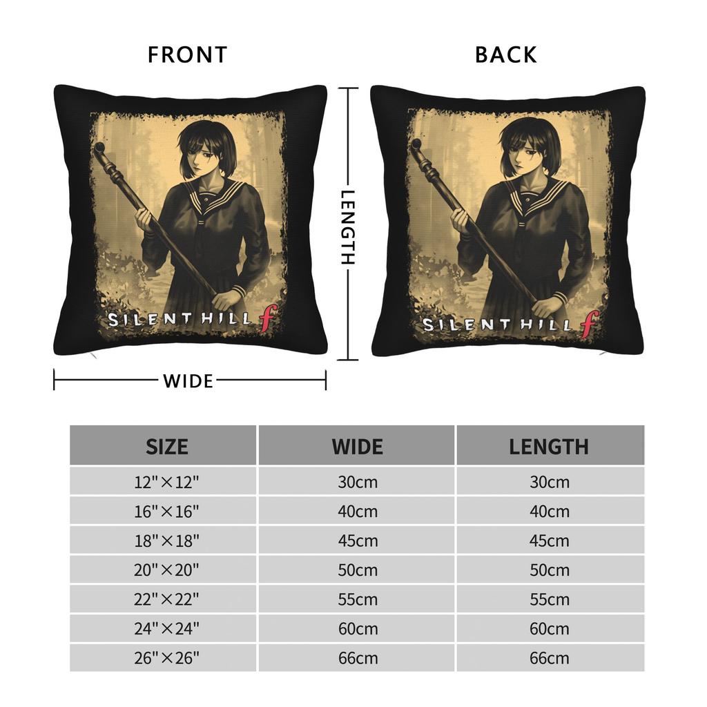 Silent Hill F Shimizu Hinako Game Pillowcase Polyester Cushion Cover Decoration  Throw Pillow Case Cover Home Square 18