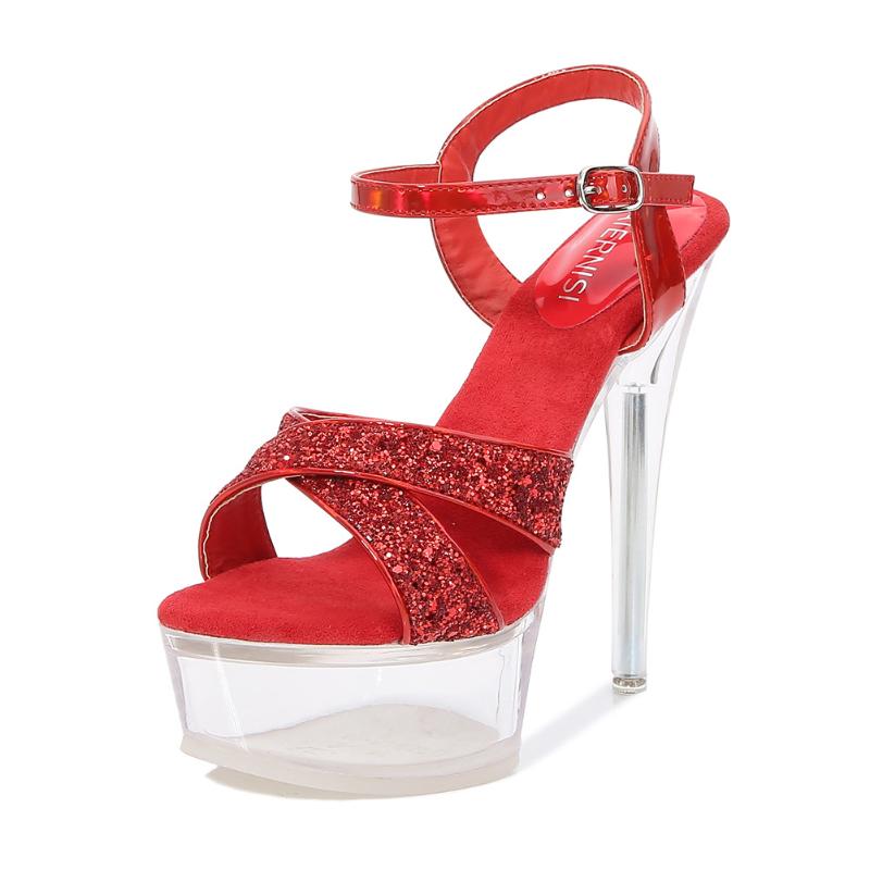 

European And American Nightclubs Waterproof Platform Sandals Car Model Show Pole Dance Shoes Elegant And Fashionable Bright 37