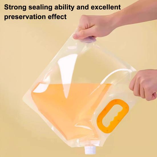 Airtight Food Storage Bag with Lid Freestanding Rice Storage Pouch Sealed Reusable Grain Storage Bag for Flour Beans Kitchen Cabinet Pantry