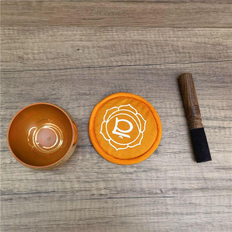 Seven-Color Handmade Singing Bowl for Meditation and Yoga – Nepalese Bronze Chime Bowl