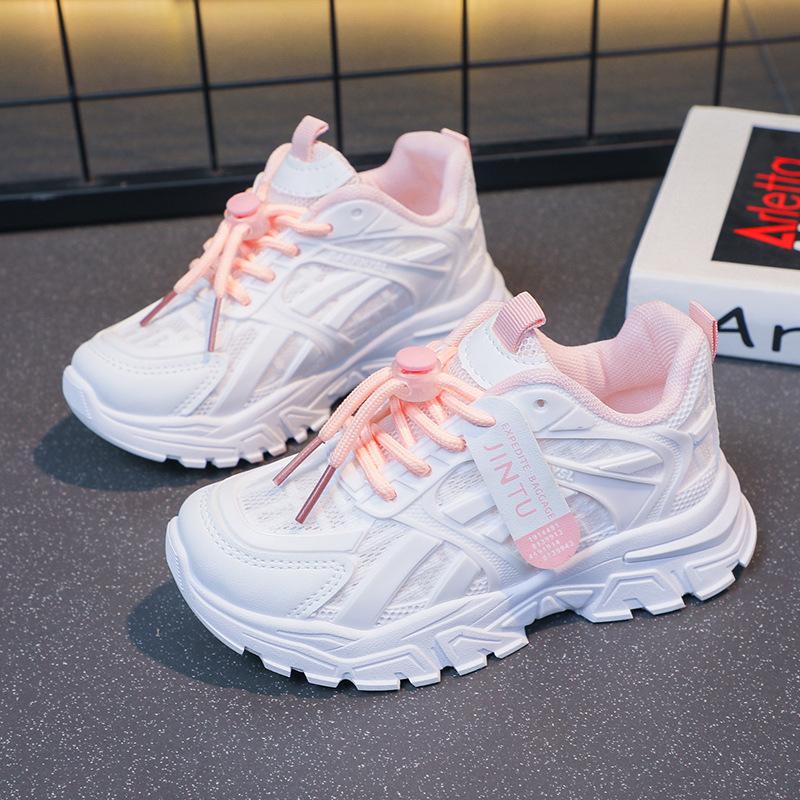 Girls' Lightweight Dad Shoes Spring and Autumn New Fashion Soft Sole White Shoes Boys' Casual Sports Shoes Summer
