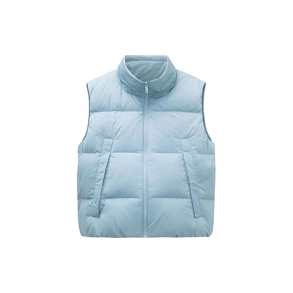 Anta Women's Light Blue Stand Collar Warm Down Vest 162348902-1
