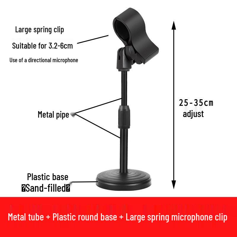 Universal Multi-functional Desktop Microphone Stand for Live Broadcast, Conferences, Speeches, Presentations, and Singing.