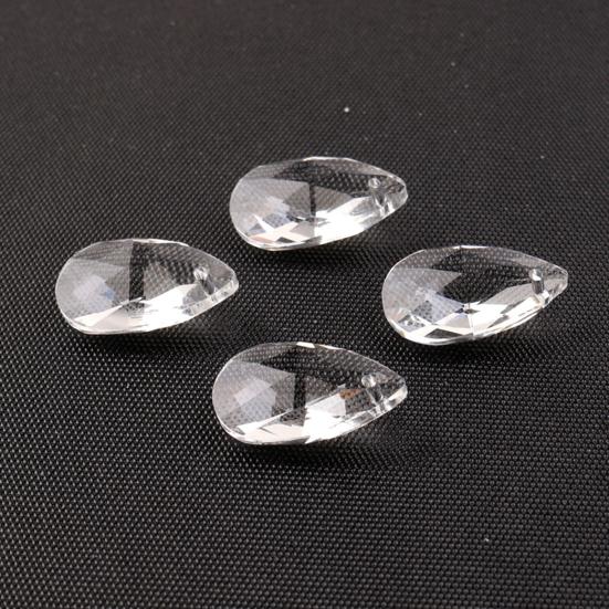 20Pcs Glass Water Drop Pendant Set 2mm Hole Size Clear Necklaces Bracelets Hair Stick Pendant DIY Jewelry Making Supplies