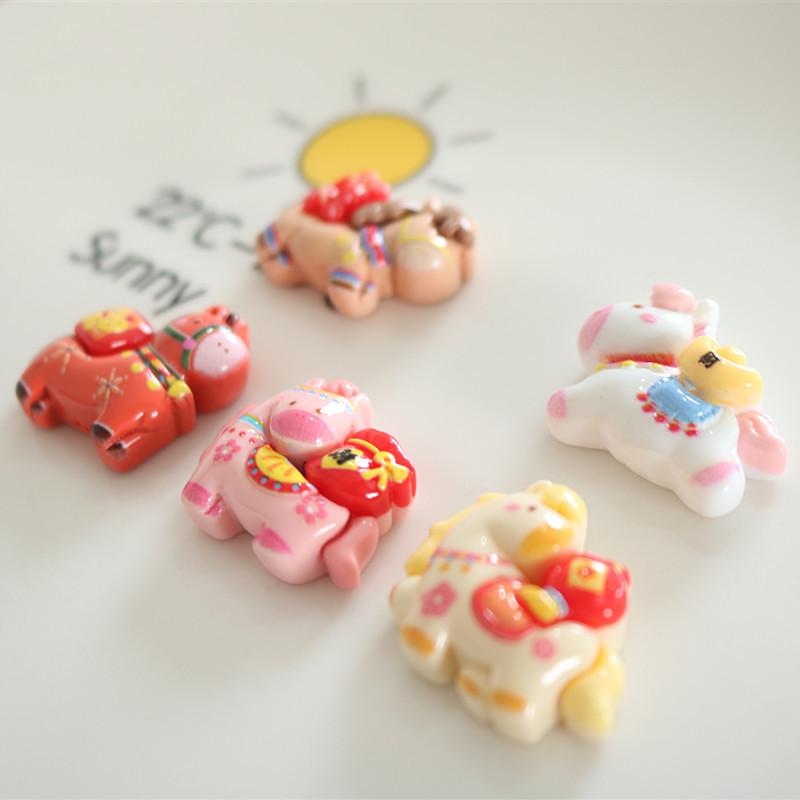 10 ks Kreslené Roztomilé Poníky Pryskyřičné Přívěsky Zábavné Zvěrokruhové Koňské Ozdoby Diy Pouzdro na Telefon Ledničkový Magnet Sponky do Vlasů Příslušenství