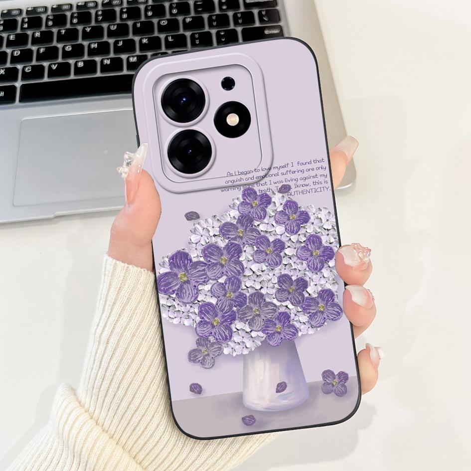 For Tecno Spark 10 Pro Case Cartoon Flower Liquid Silicone Shockproof Cover For Tecno Spark10 Pro Spark 10Pro 4G KI7 Phone Cases