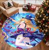 Genshin Impact Pattern Round Rug, Indoor/Outdoor Mat, for Picnic, Gameroom, Bedroom, Office, Living Room, Home Decor Carpet, Birthday Gift