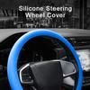 All-weather Car Steering Wheel Cover Silicone Solid Color Wear Resistant Decorative Auto Accessory Non-slip Design Simple Installation Universal