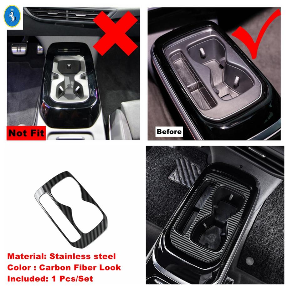 Carbon Fiber Interior Rear Air Outlet / Trunk Switch Button / Water Cup Frame Cover Trim Accessories For VW ID.4 ID4  - 2024