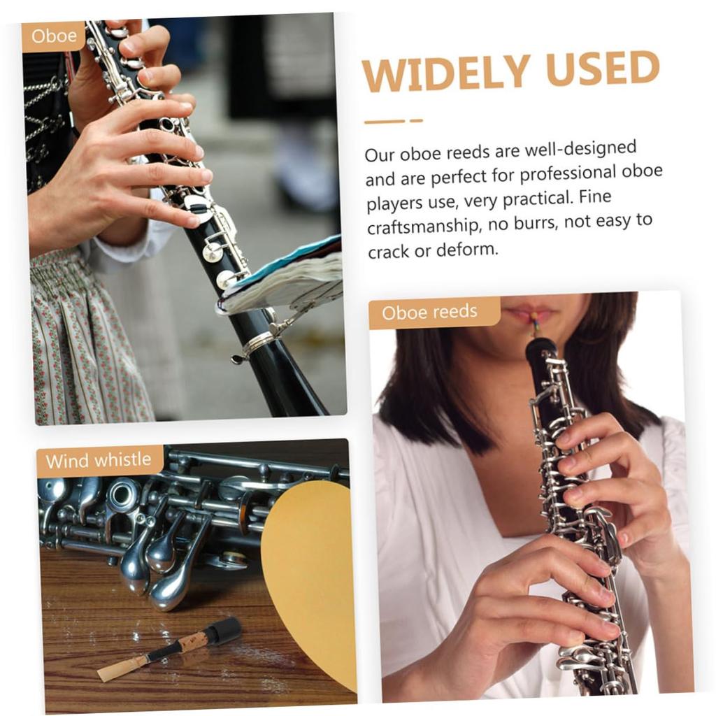 Abaodam 2-Piece Double Reed Pro Light Oboe Reed for Beginners, Woodwind Instrument Accessories, Professional Oboe Tools, Student Reeds, Natural Reed